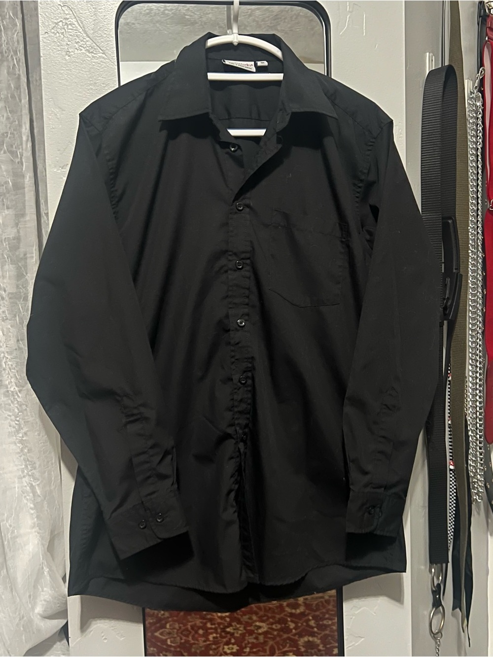 Chef Works D150-BLK Single Breasted Long Sleeve Chef Coat 65/35 Poly Cotton